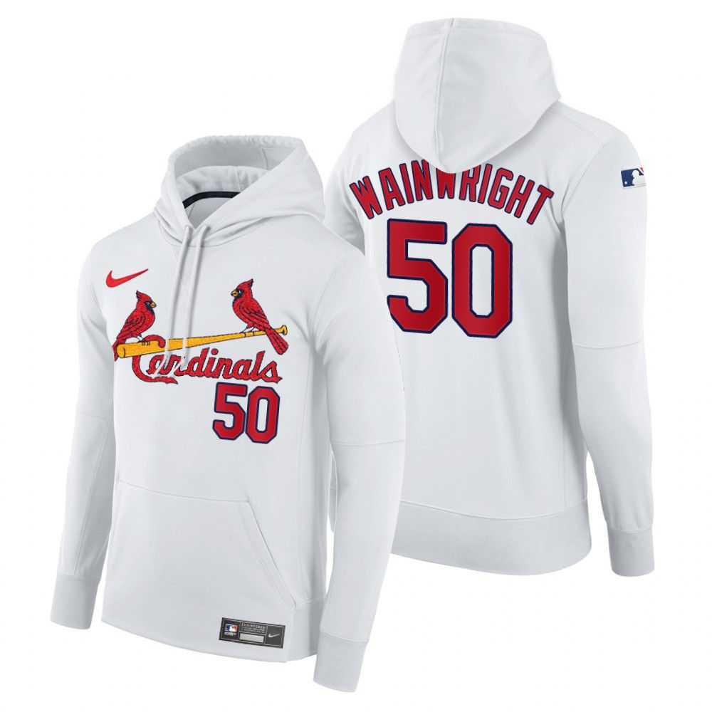 Men St.Louis Cardinals 50 Wainwright white home hoodie 2021 MLB Nike Jerseys